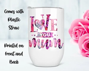 Mum Wine Cup Tumbler With/Without MDF Coaster Hot/Cold Drinks - Picture 1 of 11