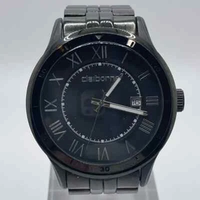 Мужские кварцевые часы Claiborne с датой корпус 44 мм браслет с тремя стрелками - Изображение 1 из 4