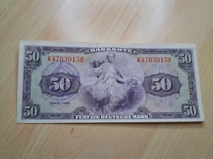 50 DM Bank Deutscher Länder 1948 Mit B Stempel Westberlin Banknote - Bild 1 von 12