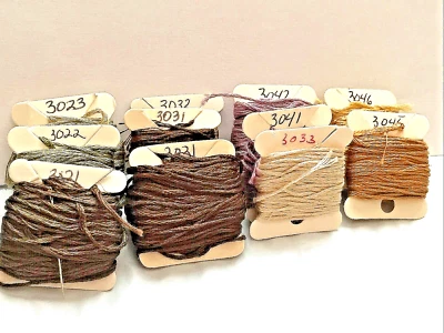 11 DMC CrossStitch Floss Card3021,3022,3023,3031x2,3032,3033,3041,3042,3045,3046 - Image 1 of 4