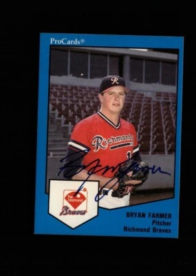 Bryan Farmer Richmond Braves 1989 ProCards authentic autographed card - Image 1 of 2