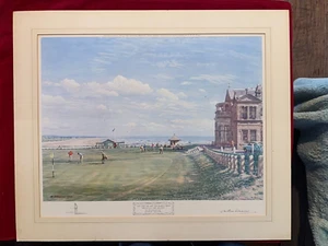 Arthur Weaver " The First Tee and "Tom Morris" Green Print Matted. 23" x 27.5" - Picture 1 of 7