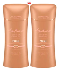 SheaMoistureFRESH ANTIPERSPIRANT DEODORANT W/COCONUT & HIBISCUS 2.6oz -2 Pack - Picture 1 of 2