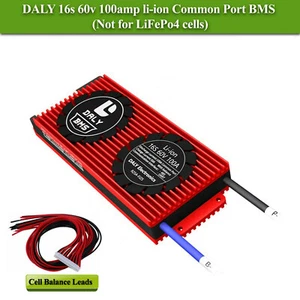 DALY 16S 60V 100A Li-ion BMS Common Port with Balance (NOT FOR Lifepo4 CELLS) - Picture 1 of 12