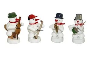 Christmas Decoration Schneemannkapelle With Instruments Height 3 1/8in New And - Picture 1 of 1
