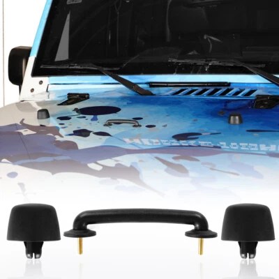Ajuste Jeep Wrangler JK 2007-2018 ABS/capó de goma Footman bucle y parabrisas topes Foto 1 de 4