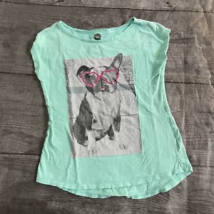 Total Girl Dog with Sequin Sunglasses Graphic Shirt S 7/8 - Picture 1 of 4