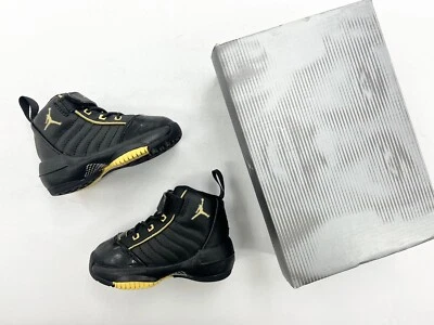 2004 Винтажный Baby Jordan XIX SE черный металлик золото ребенка ясельного возраста обувь. - Изображение 1 из 4