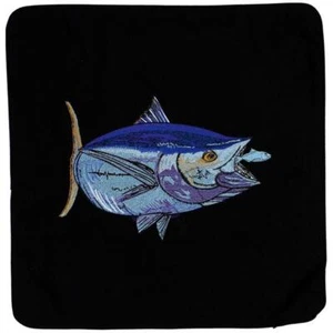Embroidered Cushion Pillow Cover Marine Art Bluefin Tuna Outdoor Marine Canvas - Picture 1 of 6