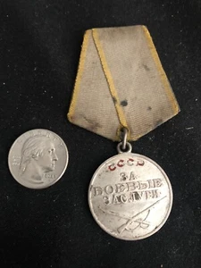 Original Soviet USSR Silver Bravery For Courage Medal - Picture 1 of 2