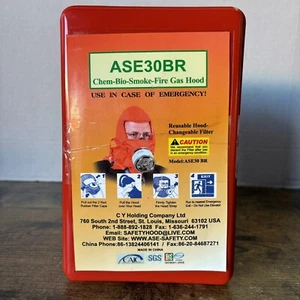 In Case Of Emergency Hood ASE30BR Protection From Chemicals Smoke Fire Gas Bio - Picture 1 of 12