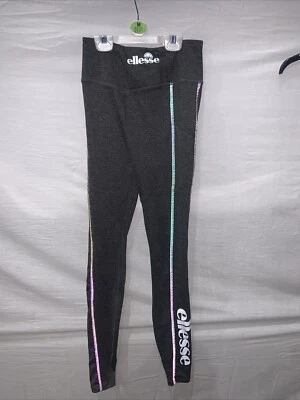 ELLESSE Women's Grey Logo Sports Gym Leggings Size 6 — 第 1/4 张图片
