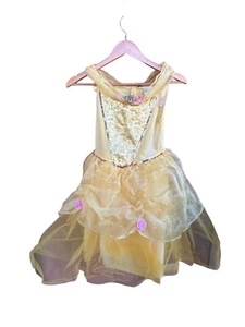 Disney Princess Dress Yellow Costume Belle Girls Size Small 4-6 - Picture 1 of 6