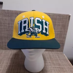 Notre Dame Fighting Irish Baseball Cap Hat Yellow Black Snapback By Zephyr - Picture 1 of 7