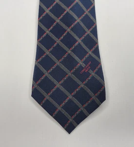 Roxy Tie Blue Longchamp Paris France Diamond Geometric Silk Italy Mens Neck Tie - Picture 1 of 10