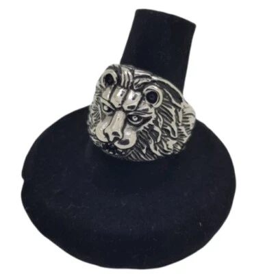 Lion Mane Ring Silver Punk Gothic Animal Biker Stainless Steel Big Cat Feline - Image 1 of 3