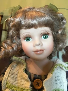 16” Cute Stewart Ross Porcelain Doll “Rachel” New w/Stand, Bear, Hang Tag - Picture 1 of 11