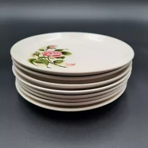 Vintage Universal Ballerina Moss Rose Bread & Butter 6" Plates Set Of 8 - Picture 1 of 9