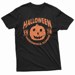 Halloween Pumpkin T-shirt Movie Popular culture 1978 Haddonfield, Illinois Tee - Picture 1 of 9
