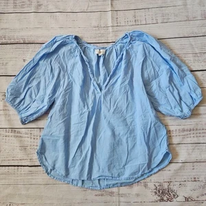 Xirena Jules Puffärmel Oberteil Baumwolle hellblau Damen Small - Bild 1 von 5