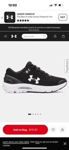 Under Armour Gemelli Carica Nero Bianco W Taglia 8 - Foto 1 di 7