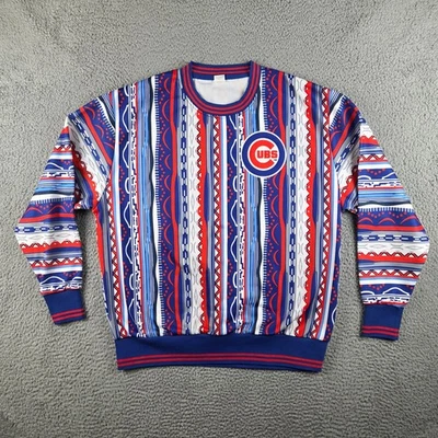 Chicago Cubs Sweater Men XL Colorful Performance Stretch SGA Pat Hughes Promo - Image 1 of 4