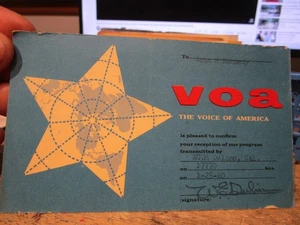 G25 Old QSL Amateur Ham Radio Operator Card DELANO CALIFORNIA Voice of America - Picture 1 of 2