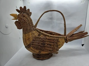 Vintage Country Rooster Wicker Basket Rare HTF - Picture 1 of 8