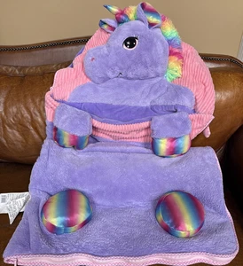HugFun Plüsch Einhorn Kinder Schlafsack Schlummer lila rosa 64 x 27 Doppelreißverschlüsse - Bild 1 von 10