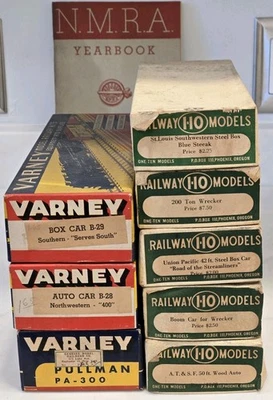Kits de tren modelo a escala HO de colección 3 modelos Varney y 5 de ferrocarril uno-diez - 1946 NMRA Foto 1 de 4