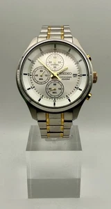 2017 Boxed Men's Seiko Chronograph 42mm Sports Watch 10ATM Cal. 4T57 - Picture 1 of 9