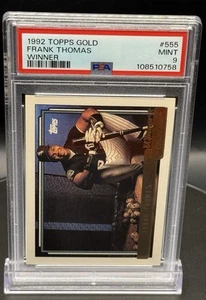 Topps Gold Winner 1992 #555 Frank Thomas White Sox Hof ~ PSA 9 como nuevo - Imagen 1 de 5