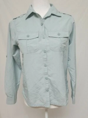 Eastern Mountain Sports EMS Shirt XS Stone Blue Gray Long Sleeve Roll Tab - Image 1 of 4