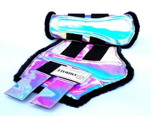 AMIDALE Brushing Boot Holographic Synthetic Leather with Artificial Fur Inside - Picture 1 of 2