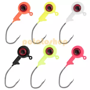 30/50 un. Ganchos de cabeza de plantilla de pesca Crappie Jig 1/32 oz -1/8 oz 3D ojo plomo señuelo lubina - Imagen 1 de 11
