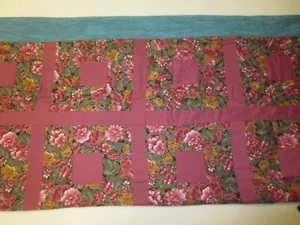 FLORAL PATCHWORK WINDOW or DOOR VALANCE to Complete - 22" x 72" - Picture 1 of 3