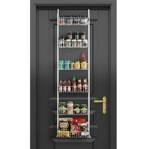 Scaffale organizer dispensa 6 livelli sopra la porta resistente metallo appeso spezie - Foto 1 di 8