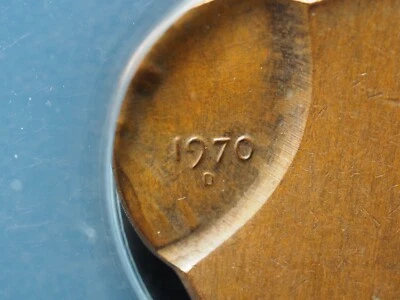 1970 D Lincoln Penny,90% Way Off Center With Date, ANACS MS62,mint Error - Image 1 of 4