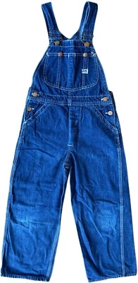Mono baberos vintage Indigo Lee Union Made Worker azul 100 % mezclilla EE. UU. 25x20,5 Foto 1 de 4