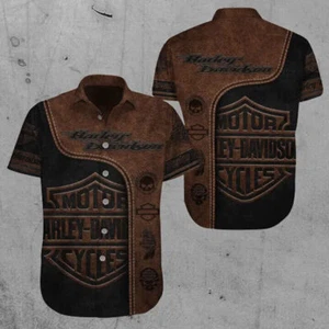 Personalisiertes Harley Davidson Hawaiihemd 3D-Druck S 5XL HA365_pqu_81 - Bild 1 von 2
