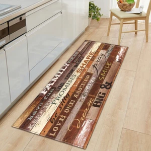 Nordic Kitchen Mat Bedroom Entrance Doormat Hallway LivingRoom Carpet Wood Grain - Picture 1 of 16