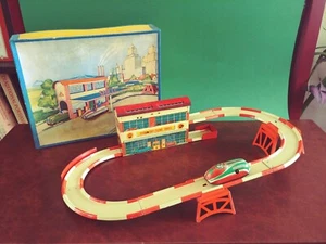 1950er JH Johann Hofler SHELL Rennwagen Bahn Blechspielzeug mit OVP - Bild 1 von 15