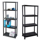 5  / 4 Tier Plastic Shelf Shelving Shelves Rack Racking Storage Unit Organizer