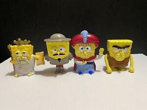 2005 Burger King Spongebob Squarepants Lost In Time 4 Figure Lot Caveman King