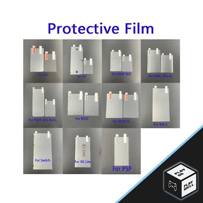 Top Bottom HD Clear Protective Film for DSi XL NDSL 2DS 3DS New 3DS XL PSP Wii U - Image 1 of 4
