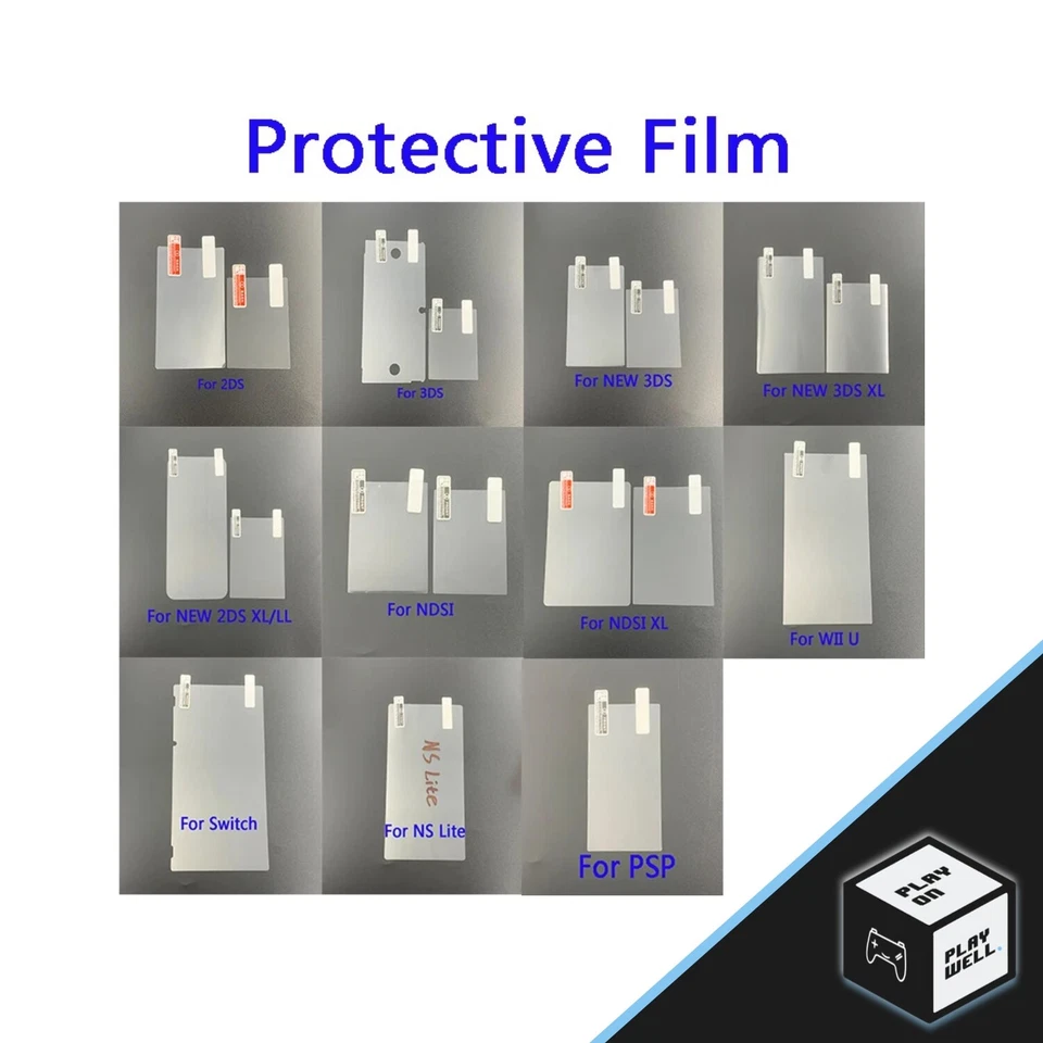 Top Bottom HD Clear Protective Film for DSi XL NDSL 2DS 3DS New 3DS XL PSP Wii U - Image 1 of 4