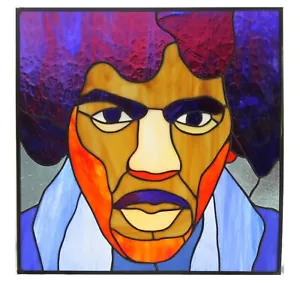 handmade stained glass window of Jimi Hendrix - Picture 1 of 2