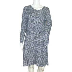 Hatley Women’s Martine Dress Blue White Scallop Print A-Line Twist Front Size M - Picture 1 of 10