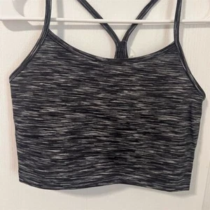 Sujetador deportivo para mujer Aerie mediano negro teñido espacial espalda deportiva longline ropa deportiva - Imagen 1 de 9