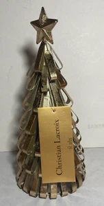 NEU WEIHNACHTSDEKO - CHRISTIAN LACROIX - GOLDFARBEN METALL 12 ZOLL BAUM MIT STERN - Bild 1 von 2